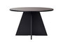 Hanah Home Mesa de Comedor 120x120 cm, Tablero de Melamina Negro Madera, Robusta 60 kg de Carga, Grosor 25 mm - Virella Wood Black